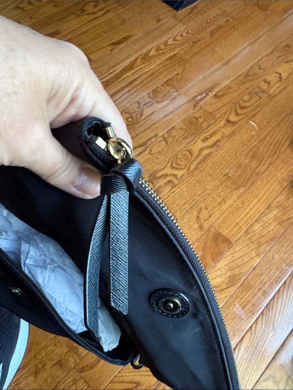 Kate Spade Blake Avenue Miri Black Nylon Flap Shoulder Bag Satchel with D-rings - Picture 6 of 17